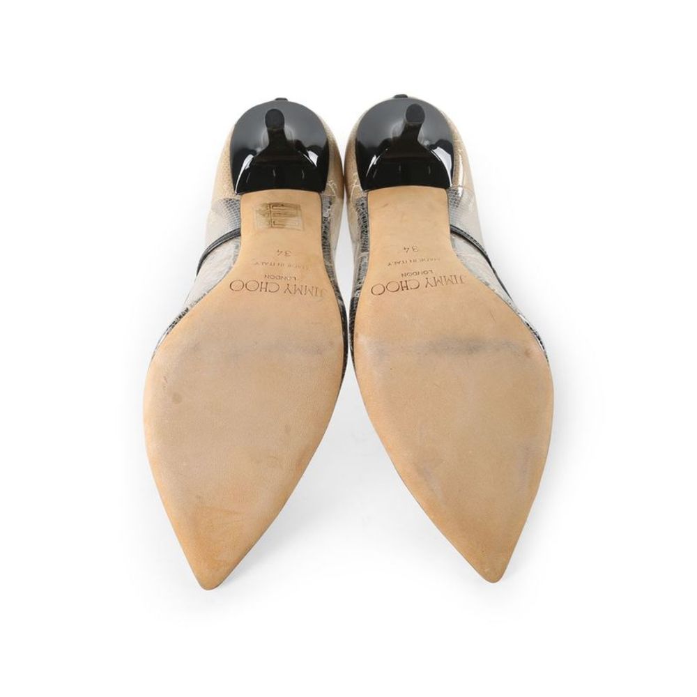 Pre Loved Jimmy Choo  Beige Lace and Patent Gold Amika Pointy Pumps beige FEMALE - Picture 5 of 7